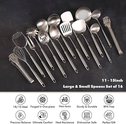 18/10 Stainless Steel Cooking Utensils Set - Image 4
