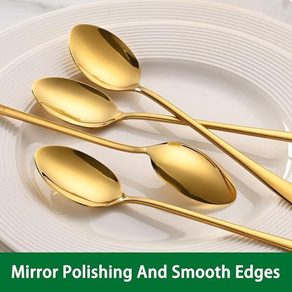 7.5 Inch Gold Iced Tea Spoons, Long Handle Stirring Spoon - Image 2
