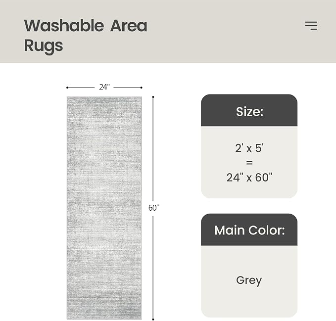 Valenrug Washable Rugs 2x5 - Image 2