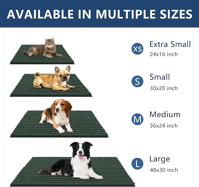 Smiry Dog Door Mat for Muddy Paws 47x24, Absorbent Dirt Trapper, Non-Slip - Image 3
