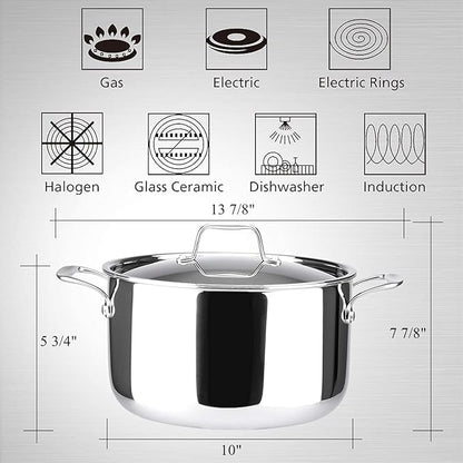 Duxtop 6.5 Quart Stainless Steel Stock Pot - Image 5