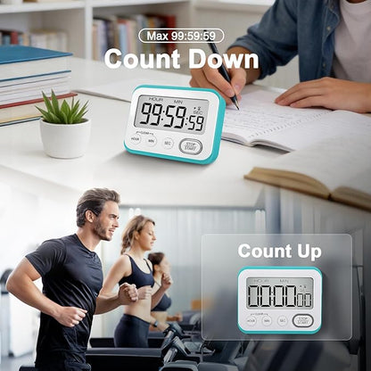 Digital Kitchen Timer Magnetic Loud Alarm, Large LCD Screen Silent/Beeping - Image 7