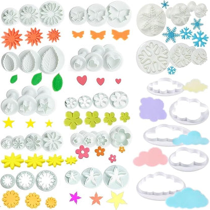 Flower Cookie Cutters, Cake Tools 44 Pcs Snowflake Cookie Cutter Cloud Fondant by RHLOVY