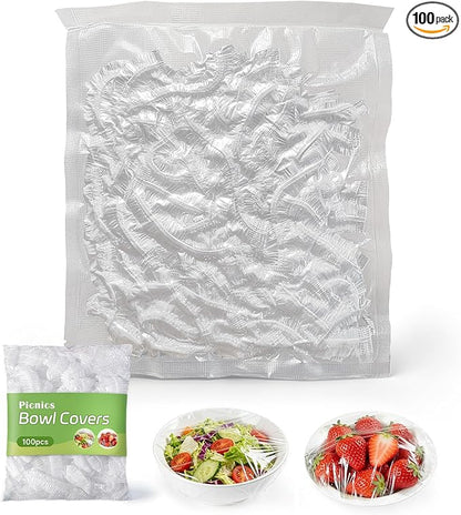 Hrunkfg100 Pcs Bowl Covers Plastic Wrap, Reusable Elastic Food Cover, Extra by Unknown