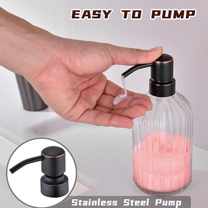16Oz Clear Glass Soap Dispenser - Image 3