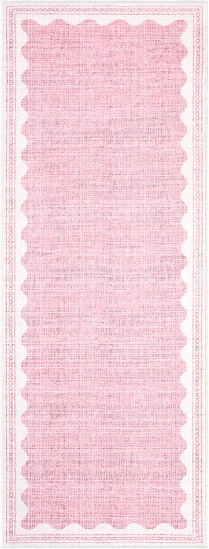 GarveeHome 2x6 Runner Rug for Hallway Washable Kitchen Rugs Non Slip Solid Pink - Image 5