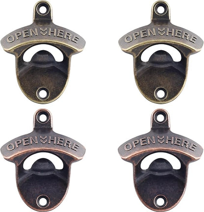 Vintage Wall Mounted Soda Bottle Opener Bronze, Rustproof Cooler Mount Beer Cap by Wallmountedbottleopener