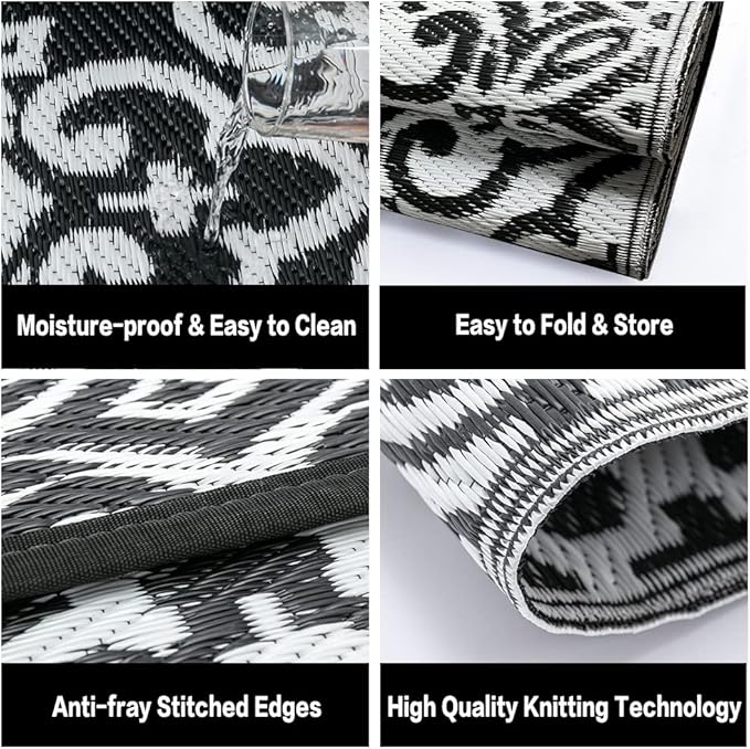 HUGEAR Outdoor Rug for Patios Clearance, Waterproof Mat, Large Outside Carpet - Image 6