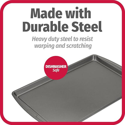 GoodCook Everday Nonstick Carbon Steel 17 x 11-Inch Baking Sheet Set, 2 Pack – - Image 6
