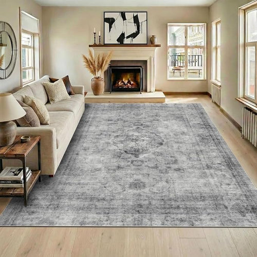 9x12 Area Rug for Living Room-Vintage Farmhouse Boho Floral Washable Stain by Unknown