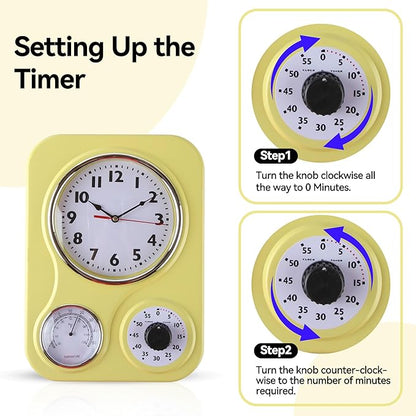Lily's Home - 9.5 Inch x 12.5 Inch - Retro Kitchen Wall Clock, Vintage Wall - Image 6