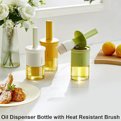 Glass Oil Dispenser with Heat Resistant Brush, Oil Dispenser Bottle with - Image 3