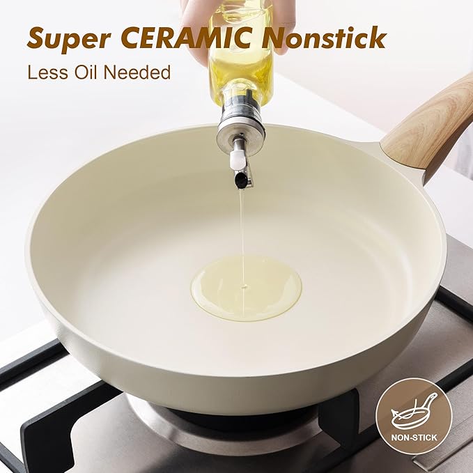 SENSARTE Ceramic Nonstick Frying Pan Small Skillet 8/9.5/11/12.5Inch Non Stick - Image 4