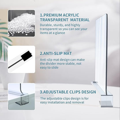 Acrylic Shelf Dividers, Closet Shelf Separators - Image 3