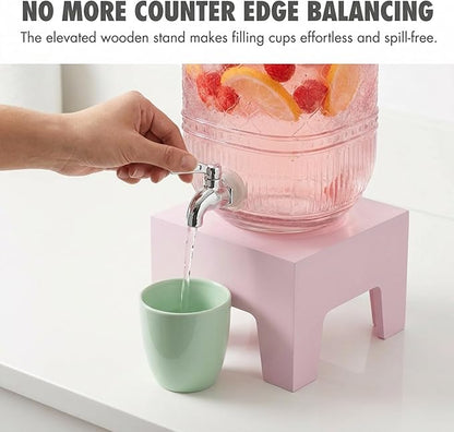 Beverage Dispenser 1 Gallon, Glass Drink Dispenser - Image 5