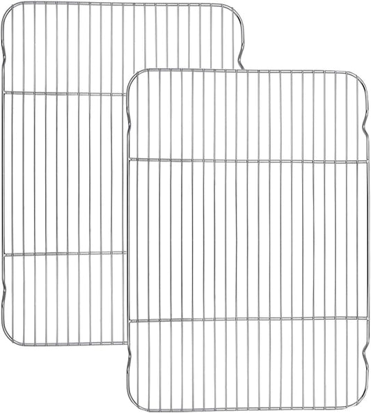 Baking Cooling Rack Set of 2, E-far 16.5"x11.5" Stainless Steel Metal Roasting by E-far