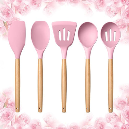 E-far Silicone Cooking Utensils Set, 5-Piece Kitchen Utensils Set by E-far