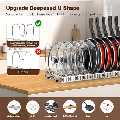 Housolution 2 Pack Pot and Pan Organizer, Pan Lid Holder Storage Rack - Image 2