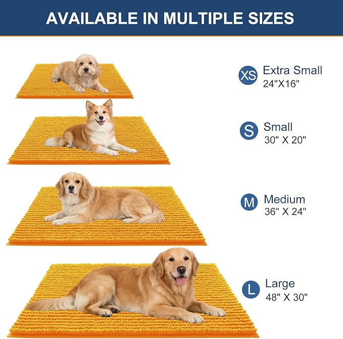 OLANLY Dog Door Mat for Muddy Paws 36x24, Ultra Absorbent Chenille Mud Doormat - Image 2