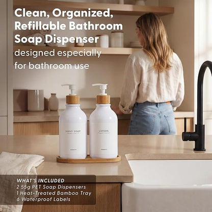 MaisoNovo Soap Dispenser Bathroom Set of 2-16.9 oz Bathroom Soap Dispenser Set - Image 2