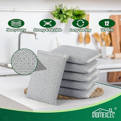 HOMEXCEL All-Purpose Sponge Pads 12PK, Non-Scratch Dish Sponges Safe - Image 5