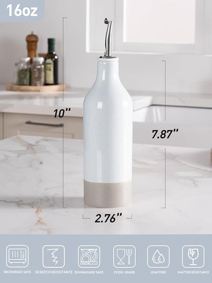 famiware Milkyway 16oz Ceramic Olive Oil Dispenser Bottle, 1 Piece Oil Dispenser - Image 4