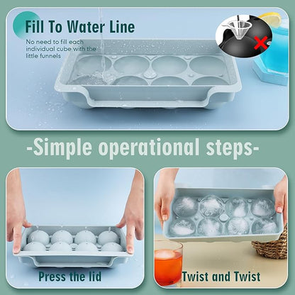WIBIMEN Large Ice Cube Molds, Big Round Whiskey Ice Cube Trays - Image 3