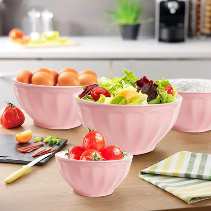 Mixing Bowls with Lids Set, 4 Piece Large Plastic Nesting Bowls, Includes 4 - Image 3