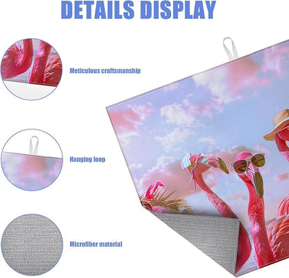 Spring Summer Flamingo Dish Drying Mat - Image 3
