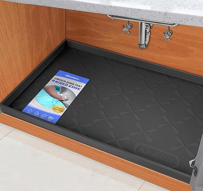 SIKADEER 40" x 22" Under Sink Mat Waterproof, Silicone Mat Kitchen Drawer Shelf by SIKADEER