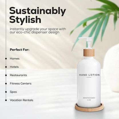 White Glass Lotion Dispenser - Image 2