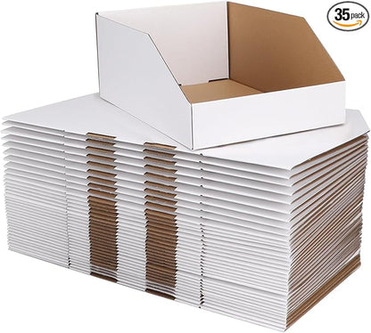 ZBEIVAN Cardboard Storage Bins Boxes 35 Packs 12x8x4.5 Inches, Easy Assembly by ZBEIVAN