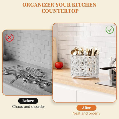 YIUKEA Rotating Utensil Caddy Holder - Image 6