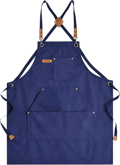 Aoomzoon Canvas Aprons for Men Chef Apron, Work Apron - 16oz Heavy Duty Cross by Aoomzoon