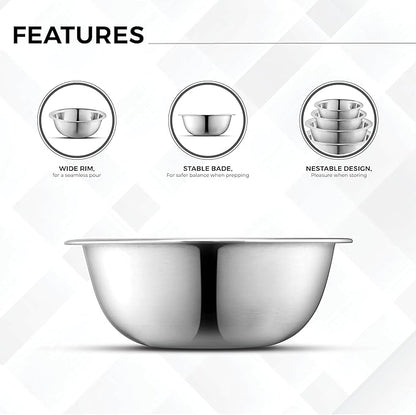 AVADOR Premium Stainless Steel Mixing Bowls, Space Saving - Image 4
