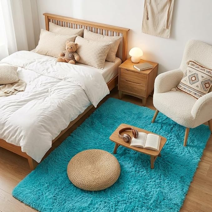 Mugorn 3x5 Rugs for Bedroom, Fluffy Area Rugs for Living Room, Soft Shag Kids - Image 8