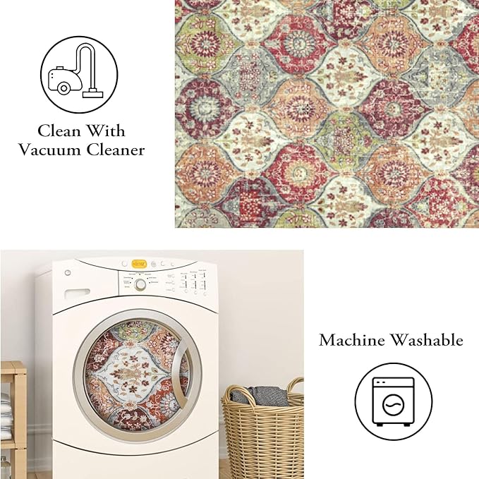 Lahome Moroccan Trellis Hallway Rug, 2x5 Washable Runner Rug Non Slip Kitchen - Image 5