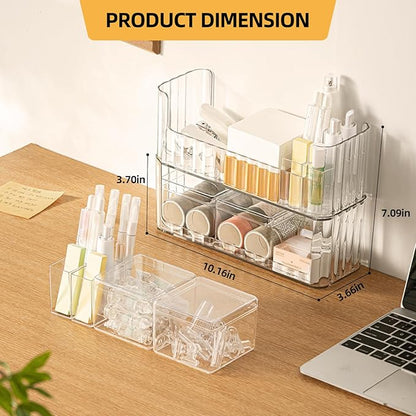 PAVSTINE 2-Tier Stackable Medicine Cabinet Organizer, Narrow Bathroom Makeup - Image 2