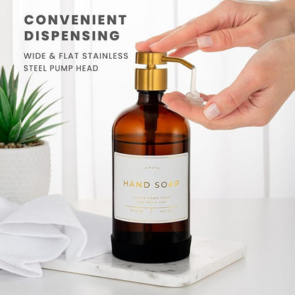 Hand and Dish Soap Dispenser for Kitchen and Bathroom, Stainless Steel Pumps - Image 4
