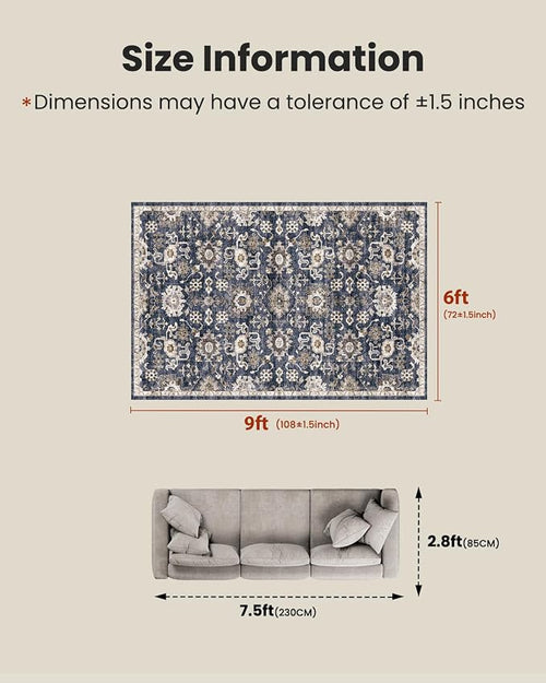 AMADA HOMEFURNISHING 6x9 Area Rugs, Vintage Rugs - Image 2