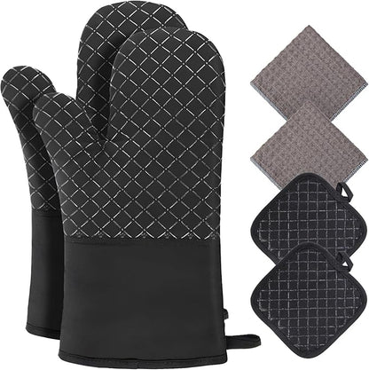 Philorn Oven Mitts and Pot Holders 6pcs, Kitchen Oven Glove High Heat Resistant by Philorn