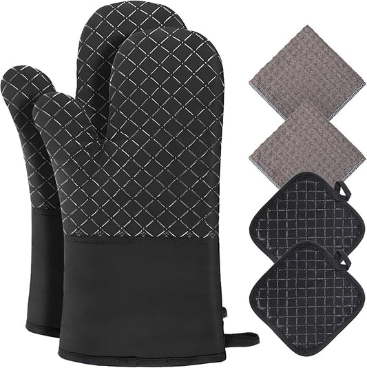 Philorn Oven Mitts and Pot Holders 6pcs, Kitchen Oven Glove High Heat Resistant by Philorn