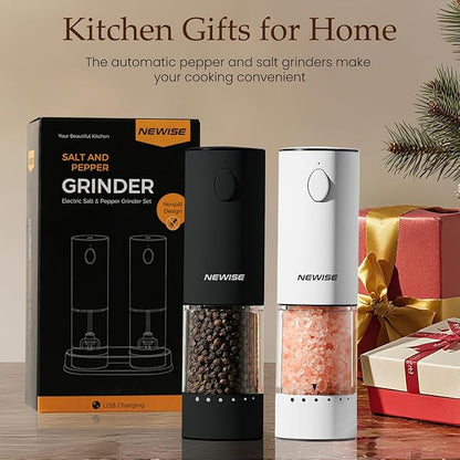 Electric Salt and Pepper Grinder Set, Adjustable Coarseness & LED Light - Image 7