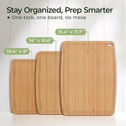 Keechee Dishwasher Safe Bamboo Cutting Boards Durable Lightweight Wood Cutting - Image 6
