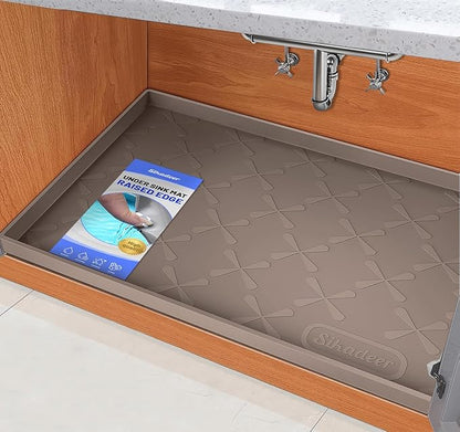 SIKADEER 31" x 19" Under Sink Mat Waterproof, Silicone Mat Kitchen Drawer Shelf by SIKADEER