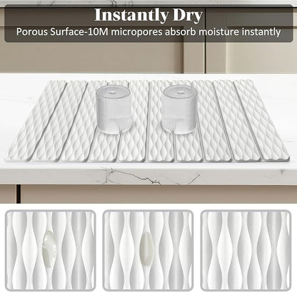 Stone Dish Drying Mat for Kitchen Counter, Kitchen Counter Mats for Dishes - Image 2