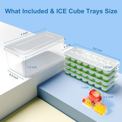 Ice Cube Tray, Ice Cube Trays for Freezer 4 Pack - Image 7