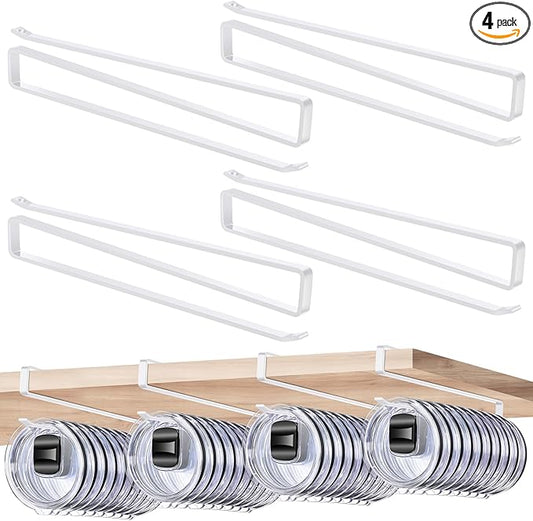 4 Pack Tumbler Lid Organizer, Cup Lid Holder Holds 12 Lids Each Under Cabinet by Unknown