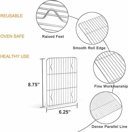 TeamFar Toaster Oven Tray and Rack Set, 9.3’’ x 7’’ x 1’’, Stainless Steel - Image 7