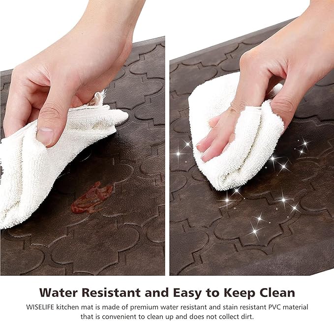 WISELIFE Kitchen Mat Cushioned Anti Fatigue Floor Mat, Thick Non Slip Water - Image 4